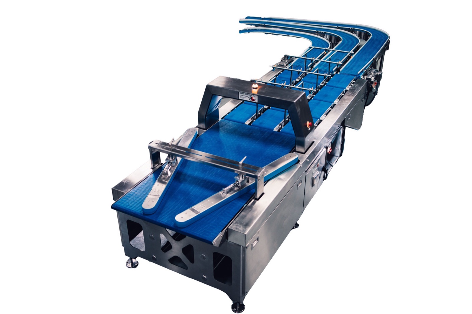 Right-angle merge transfer conveyor